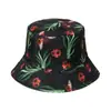 2022 Nuevo Sombrero de Pescador Plegable de Doble Uso con Forma de Cubeta para el Sol con Diseño de Cactus para Mujer