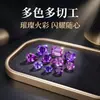 Gema suelta de zafiro cultivado azul-púrpura, gema facetada de alta claridad de color violeta lavanda para engaste en anillo, gema de color cultivada