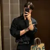 Camisa Negra de Manga Larga para Hombre, Gama Alta, Elegante, Moderna, Primavera y Otoño, Estilo Casual Maduro, Camiseta Interior Dk Holgada
