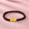 Pulseira Pixiu de Ouro Sand com Granadas Vietnamitas para Atrair Riqueza e Tesouro Contas de Transferência Pulseira Piqiu para Mulheres e Homens para Atrair Tráfego Estilo