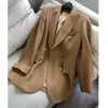 Blazer de Lã Fina 2026 Primavera Novo Casual Jaqueta de Terno Feminino Versátil Slim-Fit Roupa Feminina para Primavera e Outono