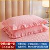 Juego de 2 Fundas de Almohada de Encaje Estilo Coreano A5L Funda de Almohada de Algodón Individual para Adulto Grande
