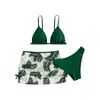 2024 Novo Maiô Infantil Dividido Europeu e Americano Bikini Feminino de Três Peças Maiô de Rede Bikini Infantil Feminino