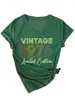 Camiseta Feminina Vintage 1976 Edição Limitada Amazon Wish Site Independente Moda Estilosa Gola V Manga Curta