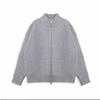 Cardigan de Tricô com Zíper de Gola Alta Estilo Simples Cor Pura Solto Elegante Jaqueta Suéter para Outono e Inverno 2025 para Homens e Mulheres