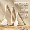 Espátula de silicone antiaderente para uso doméstico, colher de cozinha resistente ao calor, concha para sopa e conjunto de utensílios de cozinha de grau alimentício