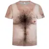 Nova Camiseta de Algodão com Gola Redonda de Verão Estampa Digital 3D Masculina Solta Casual de Manga Curta