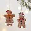 Decoração de Natal boneco de pão de gengibre pingente Árvore de Natal boneco de pão de gengibre pequeno pingente Acessórios de decoração de Natal