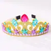Diadema Corona para Niñas Frozen Elsa Diamante Azul Perla Diadema Primavera y Verano Vestido de Actuación Accesorios para Disparos