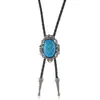 Collar Largo Ajustable Estilo Nuevo Bohemio con Colgante de Turquesa Hebilla para Corbata de Lazo