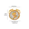 Anillo floral de acero inoxidable para mujer, chapado en oro de 18 quilates, joyería geométrica minimalista INS, venta al por mayor transfronteriza más vendida, moda de lujo ligero