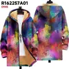 Chaqueta Transfronteriza de Estilo Nuevo con Patrones Multicolor, 48 Elementos, Cremallera, Cárdigan con Capucha, Abrigo de Algodón Polar Engrosado de Invierno con Forro Amarillo