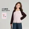Camiseta Raglán Bordada de Niña Pudding Haru Little Pony, Nuevo Estilo Primavera, Bloques de Color Versátil Camiseta Base de Manga Larga con Cuello Redondo para Niños
