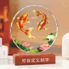Adorno de Cristal de Pez Dragón Dorado Atractor de Fortuna, Decoración Creativa de Escritorio para el Hogar de Lujo Ligero de Gama Alta con Buen Significado, Adecuado para Ceremonias de Apertura, Regalos de Inauguración de Casa