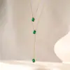 Colar Europeu e Americano de Zircônia Multicolorido para Mulheres com Design de Nicho Estilo Ins Camada Dupla Luxo Acessível Corrente de Clavícula Não Desbota