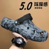 Zuecos de Verano Transfronterizos Estilo Nuevo para Hombre con Sensación de Caca, Calzado Exterior de Suela Gruesa, Un Zapato, Dos Formas de Usar, Chanclas de Playa Resistentes al Desgaste