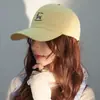 Gorra de Béisbol Bordada de Perro Salchicha Lindo de Dibujos Animados para Mujer con Lazo, Circunferencia de Cabeza Grande, Visera Ancha, Estilo Coreano