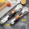 Pinza para alimentos de acero inoxidable, pinza para hornear pan, pinza para barbacoa, pinza para buffet de restaurante, pinza para barbacoa, pinza para alimentos de silicona multiusos