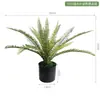 Folhas de Planta Artificial Samambaia Persa com Toque Realista, Decoração de Parede com Fundo Verde Hidratante