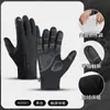 Luvas Térmicas para Ciclismo ao Ar Livre Outono e Inverno Masculinas Touchscreen Com Pelúcia Interna Repelente à Água À Prova de Vento Antiderrapante Proteção Contra o Frio