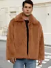 Cruce Transfronterizo Europeo y Americano Chaqueta Corta de Imitación de Piel con Solapa para Hombre Europea y Americana Chaqueta Cálida Chaqueta de Felpa Abrigo Amazon