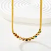 Collar Estilo Europeo y Americano para Mujer, Cadena de Hoja de Gama Alta con Diamantes Mixtos, Diseño de Nicho Moderno, Cadena Gruesa, Venta al por Mayor Transfronteriza