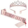 Coroa Europeia e Americana para Festa de Aniversário Headwear Headband Cartão de Cabelo Letra hapybirthday Feliz Aniversário Faixa de Cabelo