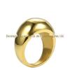 Aço titânio dourado 18K galvanizado de alta qualidade, anel grande, liso, largo e grosso, estilo hip hop, anel R194022