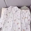 Pijama de mujer estilo Ins para primavera y otoño, estilo fino de algodón nube 2026, conjunto de ropa de casa de dibujos animados dulce de manga larga y pantalón largo