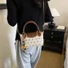 Bolsa de mão coreana de nicho estilosa com bolinhas para mulheres, nova coleção outono 2026, bolsa de ombro e transversal casual de alta qualidade para o dia a dia