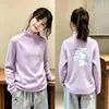 Ropa interior térmica para niñas Otoño Invierno Ajustada Cálida Terciopelo Alemán Superior Elegante Versátil Niños Bebé Manga Larga Cepillada Camiseta Moderna