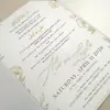 2026 Nueva Tarjeta de Invitación de Boda Estilo Europeo de Terciopelo con Doble Puerta, Estampado en Foil Dorado, Tarjeta de Votos, Sensación de Alta Gama