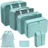 Set de Bolsas de Almacenamiento para Viaje, Set de Siete Piezas de Bolsas de Almacenamiento para Ropa y Zapatos, Organizador de Maleta, Bolsa para Artículos de Tocador y Cosméticos