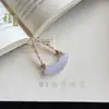 Nuevo Colgante de Mariposa Multicolor de Piedra Ojo de Gato, Nuevo Estilo Chino Hanfu Colgante de Nube de Jade Ojo de Gato Accesorio para Cadena de Suéter