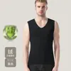 Chaleco térmico sin costuras para hombre transfronterizo con forro polar añadido, engrosado para otoño e invierno, ropa interior sin mangas resistente al frío, chaleco de capa base para hombre