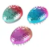 Popular Transfronterizo Electrochapado Dos Tonos Serie Diamante Peine Huevo Masaje Antinudos Moda Cáscara de Huevo Peine Alisado de Cabello Peine Portátil