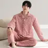 Pijama para Hombre Otoño e Invierno Engrosado Manga Larga Estilo Coreano Acolchado Invierno Algodón de Aire Sándwich Ropa para el Hogar