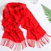 Bufanda para Adultos Otoño e Invierno Nueva Tendencia Moda Estilo Coreano Bufanda Versátil de Color Sólido con Borlas Bufanda Cálida para Hombre Imitación Cachemir