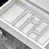 Divisórias de Gaveta Caixa de Armazenamento Embutida Mesa Papelaria Acrílico Transparente Organizador de Desordem para Cosméticos de Mesa Caixa de Armazenamento