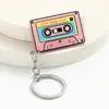 Llavero Colgante Llavero con Impresión a Color de Cinta Vintage con Letras en Inglés Acrílico Cinta Musical Colorida