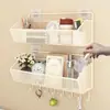 Estante de almacenamiento de pared para dormitorio, cesta colgante sin taladro para mesita de noche o encima de la cama, herramienta esencial para la litera superior