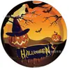 Mm112 Par de Abóboras de Halloween Louça de Feriado para 8 Pessoas Conjunto de 4 Peças Prato de Papel Copo de Papel