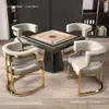 Silla de comedor lujo ligero gama alta negociación recepción silla de té salón de uñas salón de belleza silla oficina de ventas de mahjong silla de sofá silla de maquillaje