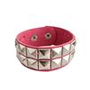Pulseira Punk Europeia e Americana Personalidade Duas Fileiras Rebite Quadrado Pulseira Casal Moda Pulseira de Couro [Direto da Fábrica]]