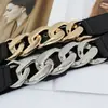 Cinturón Elástico Personalidad Moda Femenina Estilo Europeo y Americano Sello Elástico en la Cintura para Vestido Abrigo Traje