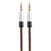 Cable de audio auxiliar tejido con velcro de 1.5 m, cable de grabación macho a macho de 3.5 mm alargado de 3 m, chapado en oro, transmisión en vivo para coche