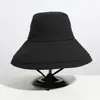 Sombrero de Pescador de Algodón y Lino de una Sola Cara para Mujer de Otoño e Invierno, Sombrero de Sol de Ala Ancha Estilo Japonés, Sombrero Versátil para Exteriores de Color Sólido Estilo Coreano