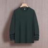 Em estoque plus size 180g Algodão Penteado Pesado Compacto Manga Longa Camiseta Masculina e Feminina Ombro Solto Edição Grande Manga Longa Roupas de Outono