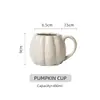 Tetera de Cerámica Personalizada, Juego de Té de Halloween con Forma de Calabaza, Cafetera y Taza Sencillas de Color Sólido Esmaltadas en Horno con Relieve