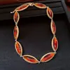 Colar de Costura Oval com Cravação de Diamantes Transfronteiriço Europeu e Americano, Gargantilha Retro de Luxo Leve, Colar de Design Nicho Simples e Moderno para Mulheres